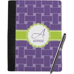 Waffle Weave Notebook Padfolio - Large w/ Name and Initial