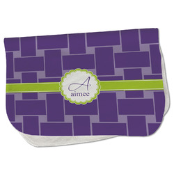 Waffle Weave Burp Cloth - Fleece w/ Name and Initial