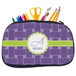 Waffle Weave Neoprene Pencil Case - Medium w/ Name and Initial