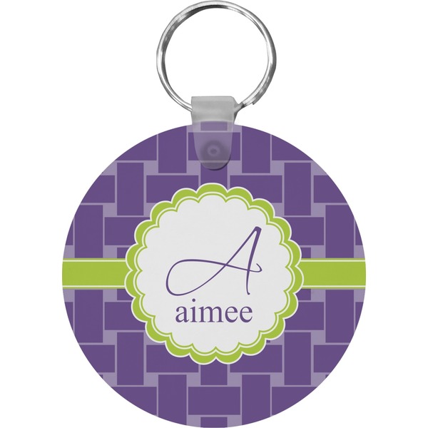 Custom Waffle Weave Round Plastic Keychain (Personalized)