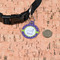 Waffle Weave Round Pet ID Tag - Small - In Context