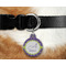 Waffle Weave Round Pet Tag on Collar & Dog