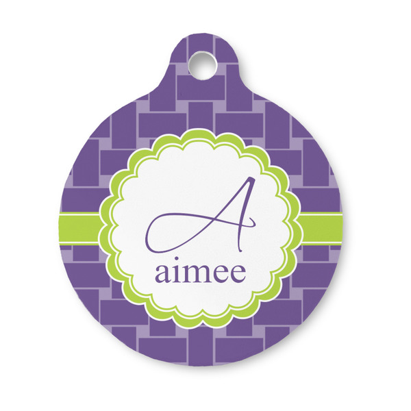 Custom Waffle Weave Round Pet ID Tag - Small (Personalized)