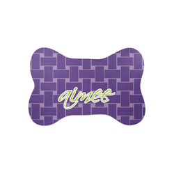 Waffle Weave Bone Shaped Dog Food Mat (Small) (Personalized)