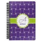 Waffle Weave Spiral Notebook - 7x10 w/ Name and Initial