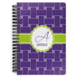 Waffle Weave Spiral Notebook - 7x10 w/ Name and Initial