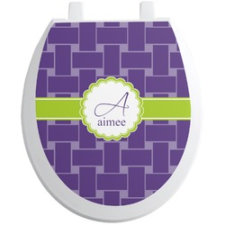 Waffle Weave Toilet Seat Decal - Round (Personalized)