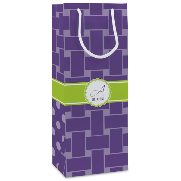 Custom Waffle Weave Wine Gift Bags - Matte (Personalized)