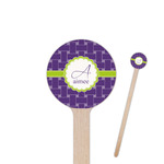 Waffle Weave 6" Round Wooden Stir Sticks - Double Sided (Personalized)