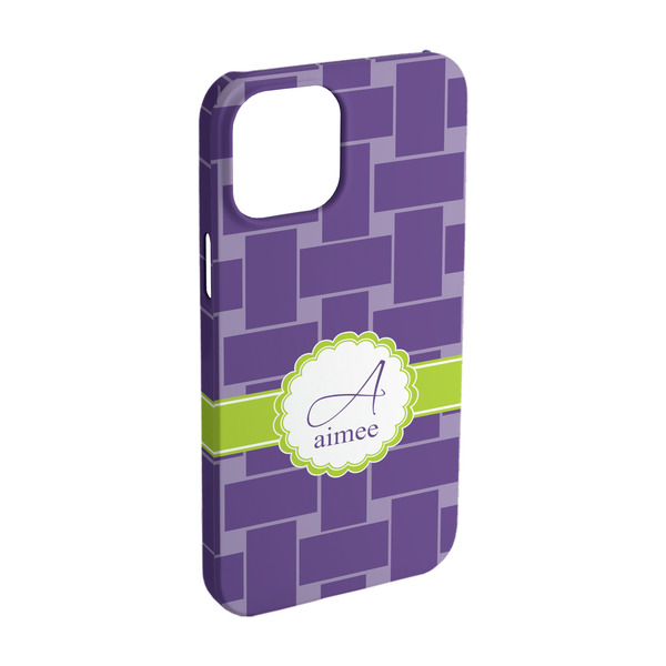 Custom Waffle Weave iPhone Case - Plastic - iPhone 15 (Personalized)