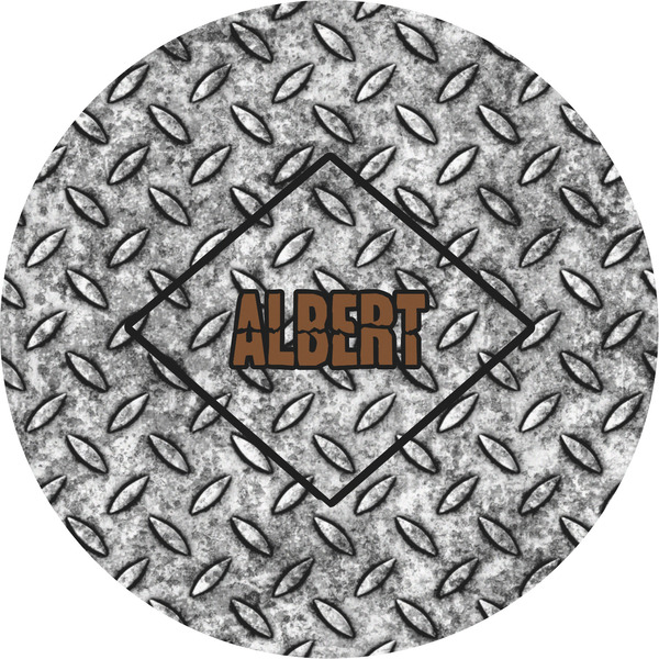 Custom Diamond Plate Multipurpose Round Labels - 5" (Personalized)