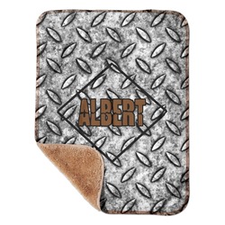 Diamond Plate Sherpa Baby Blanket - 30" x 40" w/ Name or Text