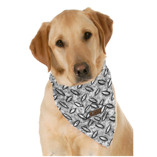 Custom Diamond Plate Dog Bandana Scarf w/ Name or Text