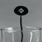 Diamond Plate Black Plastic 7" Stir Stick - Oval - Main