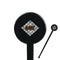 Diamond Plate Black Plastic 7" Stir Stick - Round - Closeup