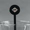 Diamond Plate Black Plastic 7" Stir Stick - Round - Main