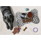 Diamond Plate Bone Shaped Mat w/ Food & Water