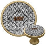 Diamond Plate Cabinet Knob - Gold (Personalized)