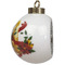 Diamond Plate Ceramic Christmas Ornament - Poinsettias (Side View)