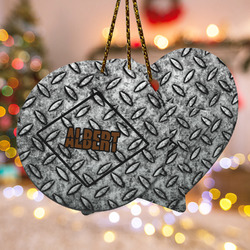 Diamond Plate Ceramic Ornament w/ Name or Text