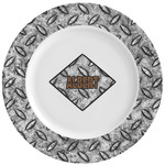 Diamond Plate Ceramic Dinner Plates (Set of 4) (Personalized)