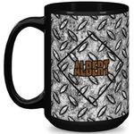 Diamond Plate 15 Oz Coffee Mug - Black (Personalized)