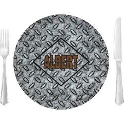 Diamond Plate Glass Lunch / Dinner Plate 10" (Personalized)