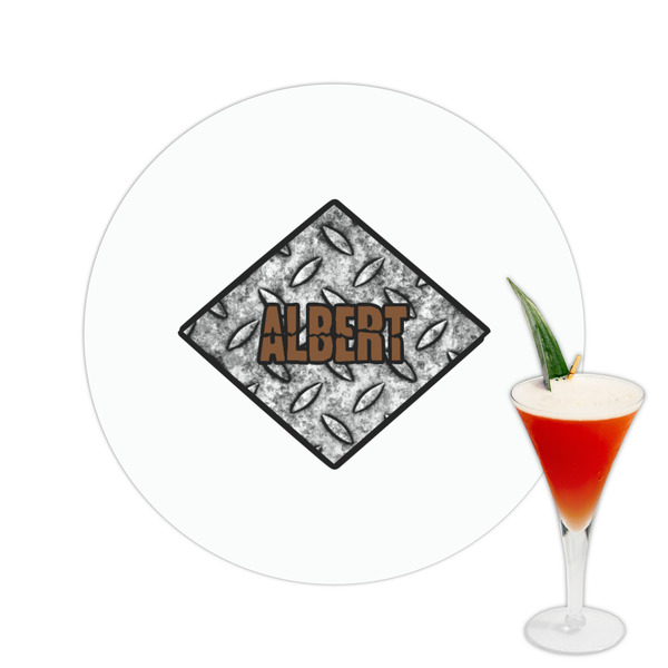 Custom Diamond Plate Printed Drink Topper -  2.5" (Personalized)