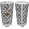 Diamond Plate Pint Glass - Full Color - Front & Back Views