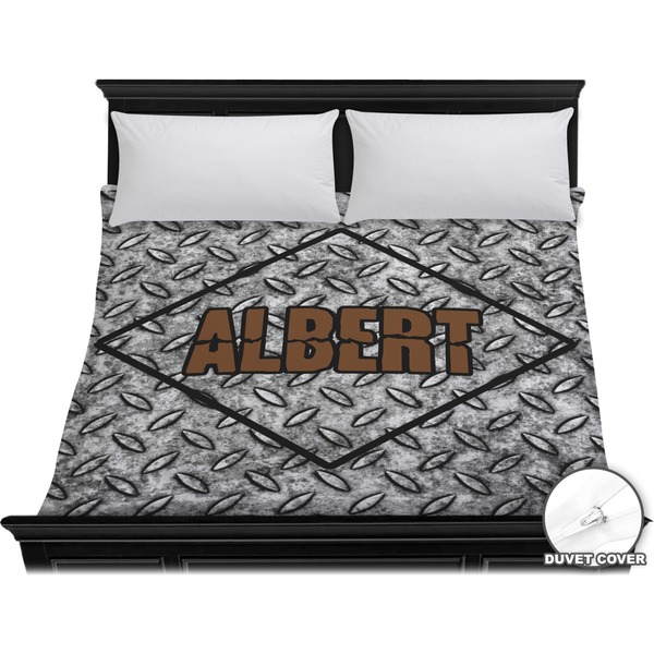 Custom Diamond Plate Duvet Cover - King (Personalized)