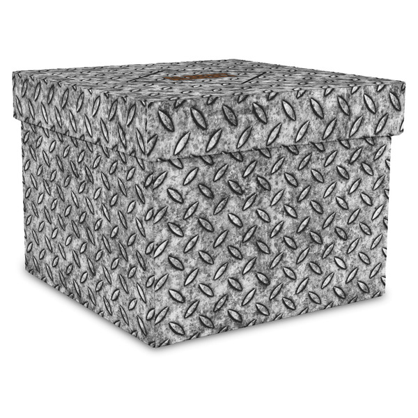 Custom Diamond Plate Gift Box with Lid - Canvas Wrapped - X-Large (Personalized)