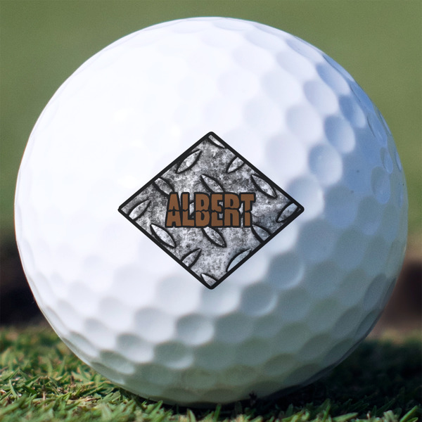 Custom Diamond Plate Golf Balls - Titleist Pro V1 - Set of 3 (Personalized)