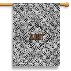 Diamond Plate 28" House Flag - Single Sided (Personalized)