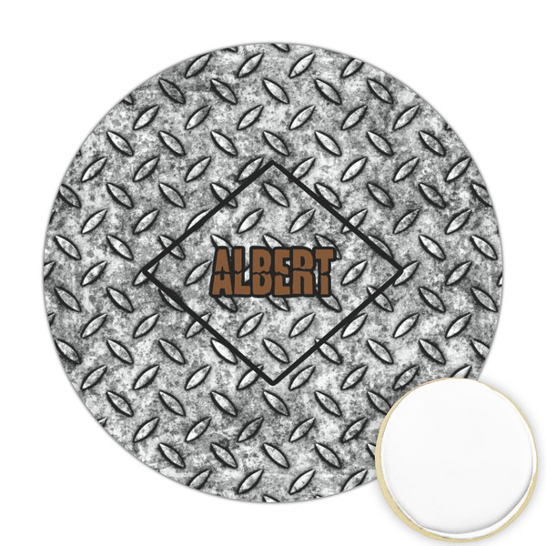 Custom Diamond Plate Printed Cookie Topper - 2.5" (Personalized)