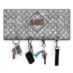 Diamond Plate Key Hanger w/ 4 Hooks w/ Name or Text