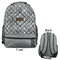 Diamond Plate Large Backpack - Gray - Front & Back View