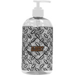 Diamond Plate Plastic Soap / Lotion Dispenser (16 oz - Large - White) (Personalized)