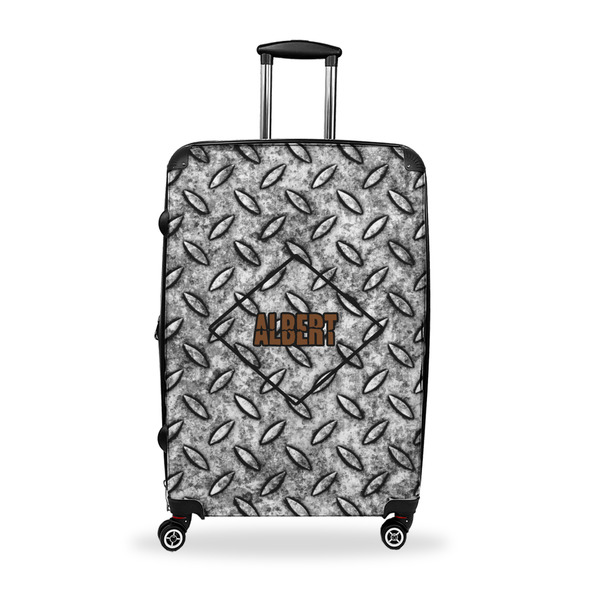 Custom Diamond Plate Suitcase - 28" Large - Checked w/ Name or Text