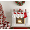 Diamond Plate Linen Stocking w/Red Cuff - Fireplace (LIFESTYLE)