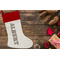 Diamond Plate Linen Stocking w/Red Cuff - Flat Lay (LIFESTYLE)