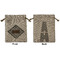 Diamond Plate Medium Burlap Gift Bag - Front and Back