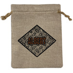 Diamond Plate Medium Burlap Gift Bag - Front (Personalized)