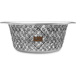 Diamond Plate Stainless Steel Dog Bowl - Large (Personalized)