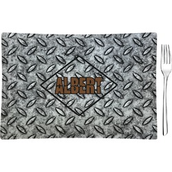 Diamond Plate Glass Rectangular Appetizer / Dessert Plate (Personalized)