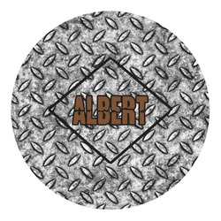 Diamond Plate Round Decal - Medium (Personalized)