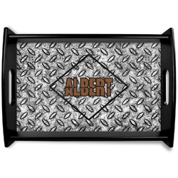 Diamond Plate Black Wooden Tray - Small (Personalized)