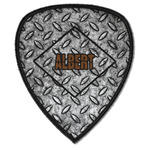 Diamond Plate Iron on Shield Patch A w/ Name or Text