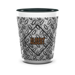 Diamond Plate Ceramic Shot Glass - 1.5 oz - Two Tone - Set of 4 (Personalized)