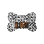 Diamond Plate Bone Shaped Dog Food Mat (Small) (Personalized)