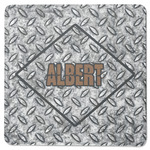 Diamond Plate Square Rubber Backed Coaster (Personalized)